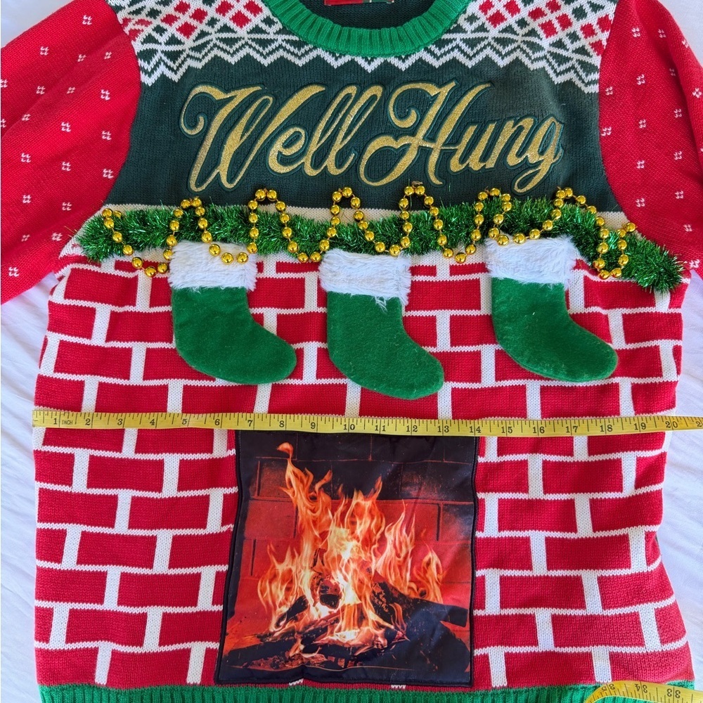 Well Hung Spencers Christmas Sweater - Red/Green - Picture 6 of 7
